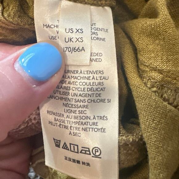 Women’s Anthropologie Rhys Linen Blend Lightweight Tan Yellow Jogger Size XS - Picture 5 of 5